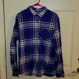 American Eagle, Men's XL, Blue & Red Plaid, Shirt